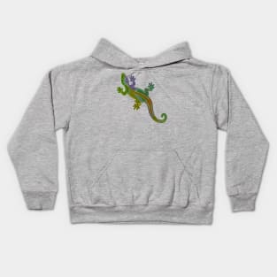 Colorful Wall Lizard Kids Hoodie